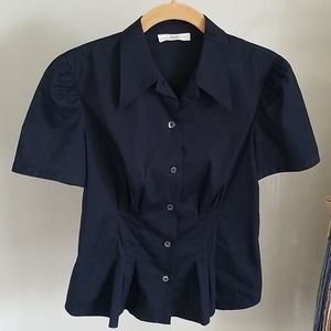Prada Navy Short Sleeve Button Down